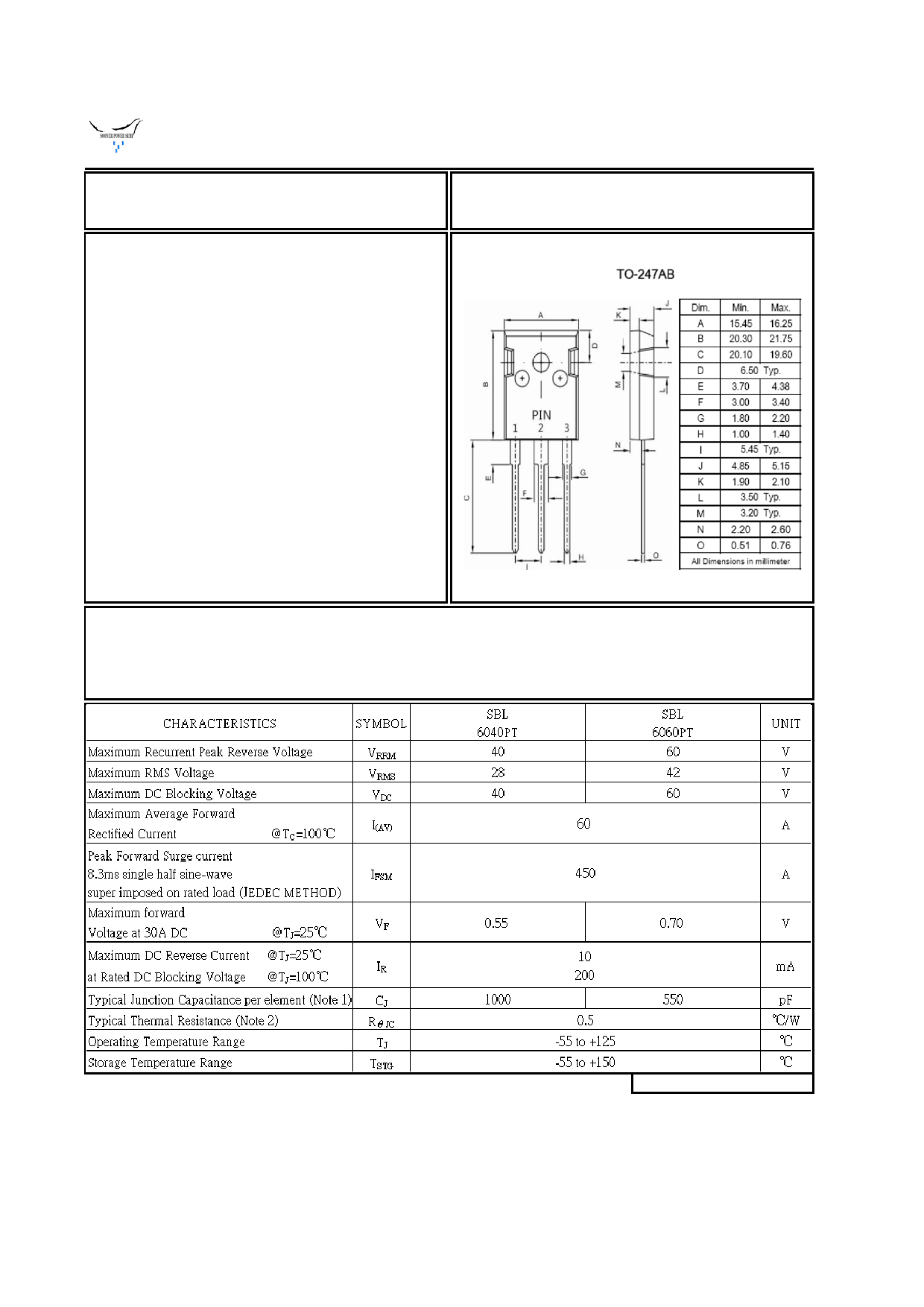 SBL6060PT datasheet, circuit